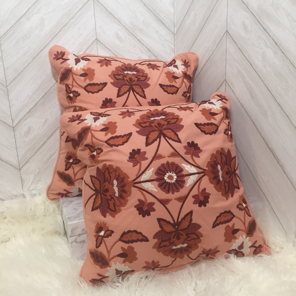 2 Honey Peach Threshold Pillows